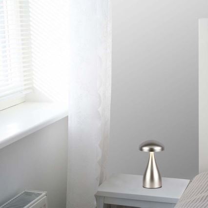 LED Dimbart uppladdningsbart bordslampa med touch LED/1W/5V 3000-6000K 1800 mAh silver