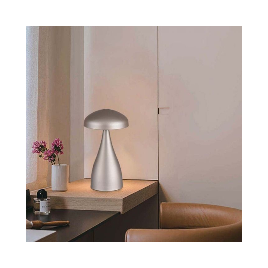 LED Dimbart uppladdningsbart bordslampa med touch LED/1W/5V 3000-6000K 1800 mAh silver