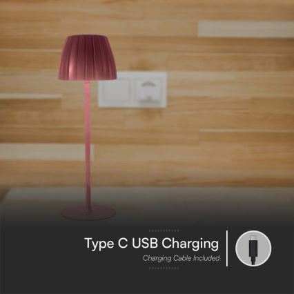 LED Dimbara uppladdningsbara touchbordslampa LED/2,7W/5V 3000/4000/6000K 1800 mAh brun