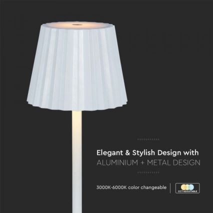 LED Dimbart uppladdningsbart touchbordslampa LED/4W/5V 3000-6000K 1800 mAh vit