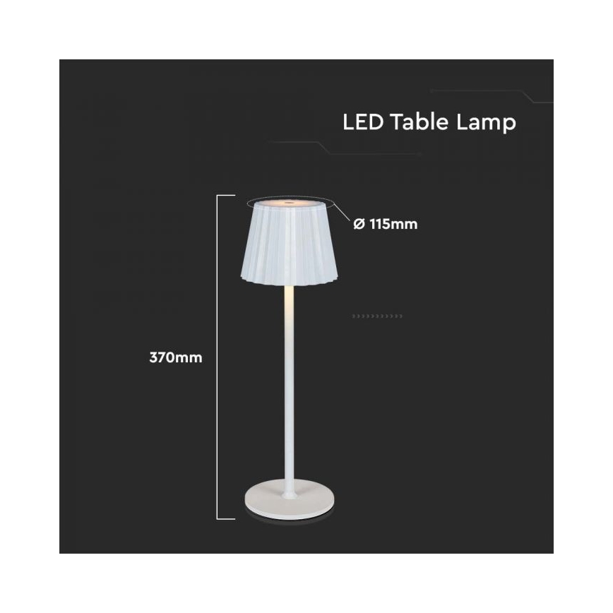 LED Dimbart uppladdningsbart touchbordslampa LED/4W/5V 3000-6000K 1800 mAh vit