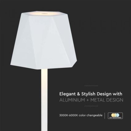 LED Dimbart uppladdningsbart touchbordslampa LED/4W/5V 3000-6000K 1800 mAh vit