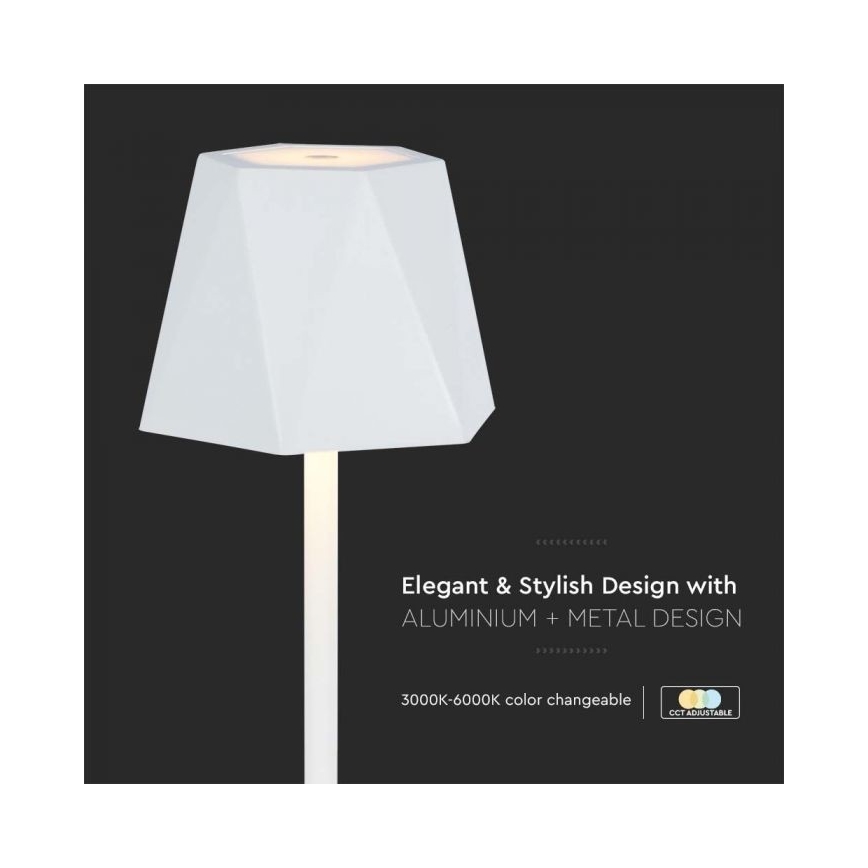 LED Dimbart uppladdningsbart touchbordslampa LED/4W/5V 3000-6000K 1800 mAh vit