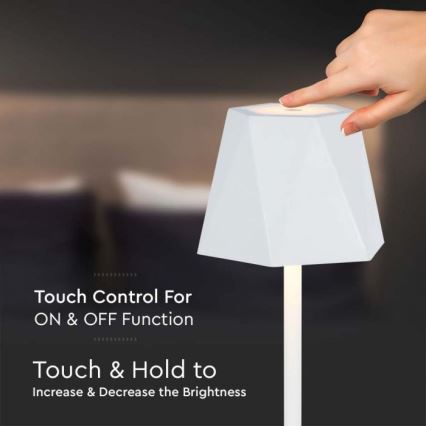 LED Dimbart uppladdningsbart touchbordslampa LED/4W/5V 3000-6000K 1800 mAh vit