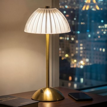 LED dimbar uppladdningsbar bordslampa PARIS LED/2W/5V 2700K/4000K/6500K 800 mAh guldfärgad