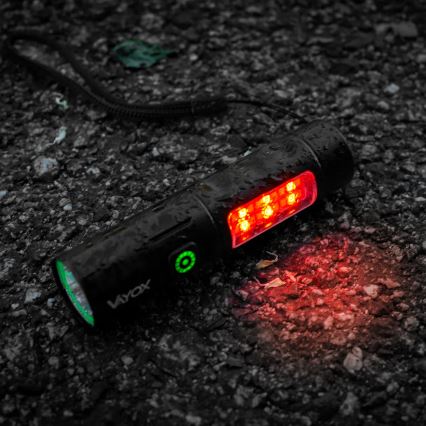 LED Dimbart uppladdningsbart ficklampa med rött ljus LED/5W/5V IPX4 250 lm 2000 mAh