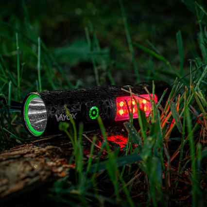 LED Dimbart uppladdningsbart ficklampa med rött ljus LED/5W/5V IPX4 250 lm 2000 mAh