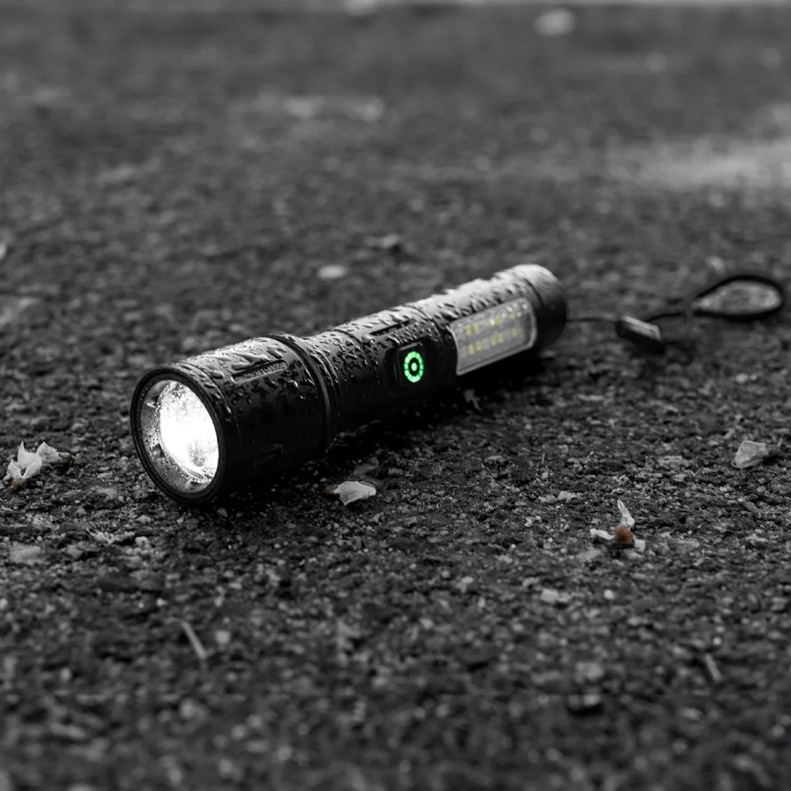 LED Dimbart uppladdningsbart ficklampa med rött ljus LED/5W/5V IPX4 260 lm 2000 mAh