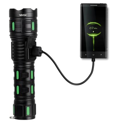 Dimbar uppladdningsbar LED-ficklampa med inbyggd powerbank LED/20W/5V IP44 1200 lm 5000 mAh