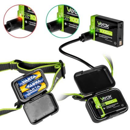LED dimbar uppladdningsbar pannlampa LED/10W/5V/3xAAA IP66 800 lm 1000 mAh