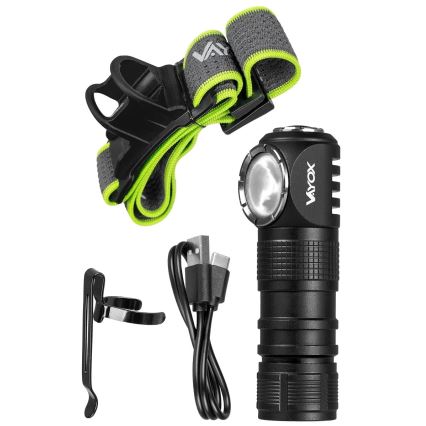 Dimbar uppladdningsbar 3-i-1 LED-pannlampa med rött ljus LED/10W/5V IP66 500 lm 800 mAh