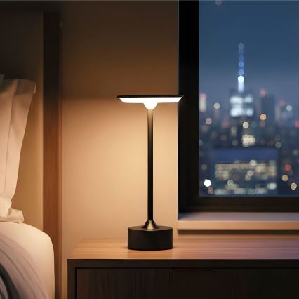 LED dimbar uppladdningsbar bordslampa NEW YORK LED/1,8W/5V 2700K/4000K/6500K 1200 mAh svart