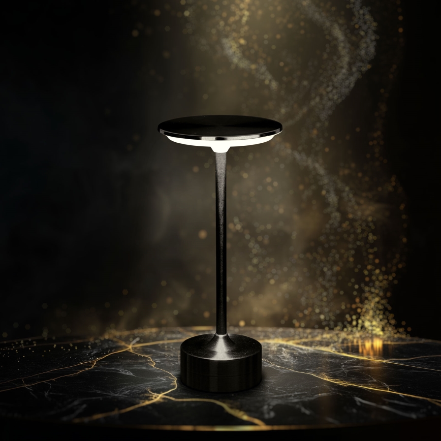 LED dimbar uppladdningsbar bordslampa NEW YORK LED/1,8W/5V 2700K/4000K/6500K 1200 mAh svart