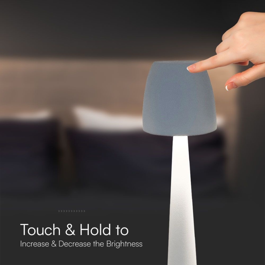 LED Dimbar uppladdningsbar touch bordslampa LED/3W/5V 3000-6000K 1800 mAh vit