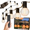 LED-dimbar utomhus dekorationsljusslinga 36xE12/1W/24/230V 22,35 m IP65 svart + fjärrkontroll