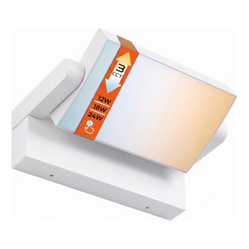 LED Dimbar utomhus väggarmatur LED/12/18/24W/230V 3000/4000/6500K IP54 vit