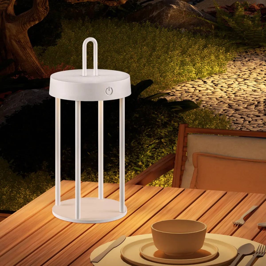 LED dimbar uppladdningsbar utomhusbordslampa med beröringsstyrning GENTLE LED/1,5W/3,7V 3000 mAh IP44 vit