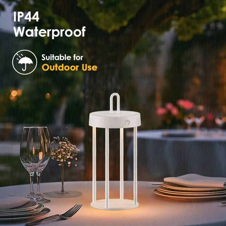 LED dimbar uppladdningsbar utomhusbordslampa med beröringsstyrning GENTLE LED/1,5W/3,7V 3000 mAh IP44 vit