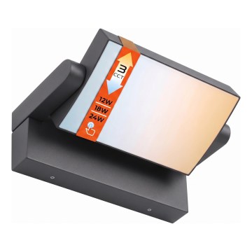 LED dimbar utomhusväggarmatur LED/12/18/24W/230V 3000/4000/6500K IP54 svart
