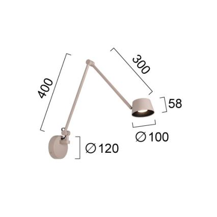 LED-dimbar vägglampa SAVINA LED/9W/230V beige