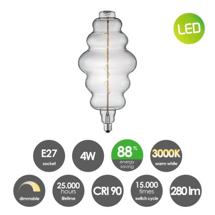 LED Dimbar glödlampa VINTAGE EDISON E27/4W/230V 3000K CRI 90