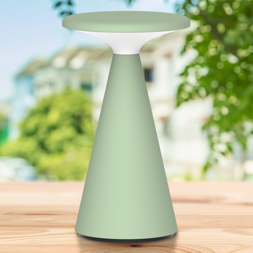 LED Dimbara Touch Utomhusbordslampa PAROS LED/1,8W/5V USB 1800 mAh IP44 grön