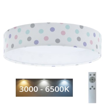 LED Dimbart barnrumstaklampa SMART GALAXY KIDS LED/24W/230V 3000-6500K färgglada prickar + fjärrkontroll