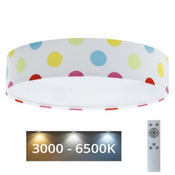 LED Dimbart barnrumstaklampa SMART GALAXY KIDS LED/24W/230V 3000-6500K färgglada prickar + fjärrkontroll