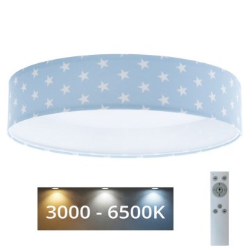 LED Dimbart barntaklampa SMART GALAXY KIDS LED/24W/230V 3000-6500K stjärnor blå/vit + fjärrkontroll