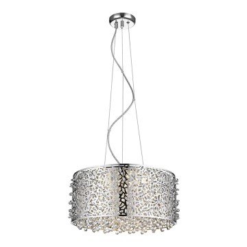 LED Dimbart kristallkrona på kabel FOREST 5xLED/5W/230V matt krom