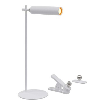 LED Dimbart magnetiskt uppladdningsbart skrivbordslampa 3-i-1 LED/3W/5V 4000K 1500 mAh vit