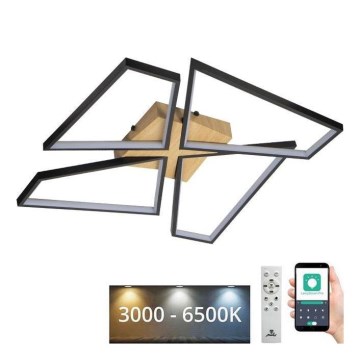 LED Dimbart takarmatur i tak 115W/230V 3000-6500K brun/svart + fjärrkontroll