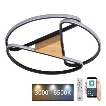 LED Dimbart takarmatur i tak 75W/230V 3000-6500K brun/svart + fjärrkontroll