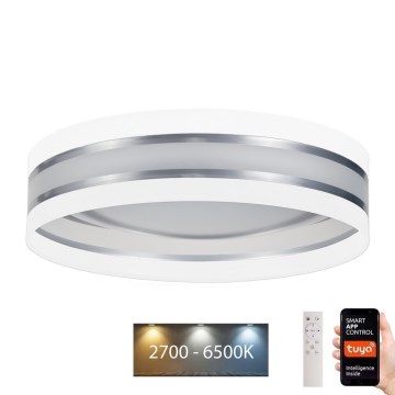 LED Dimbart taklampa SMART CORAL LED/24W/230V Wi-Fi Tuya vit + fjärrkontroll