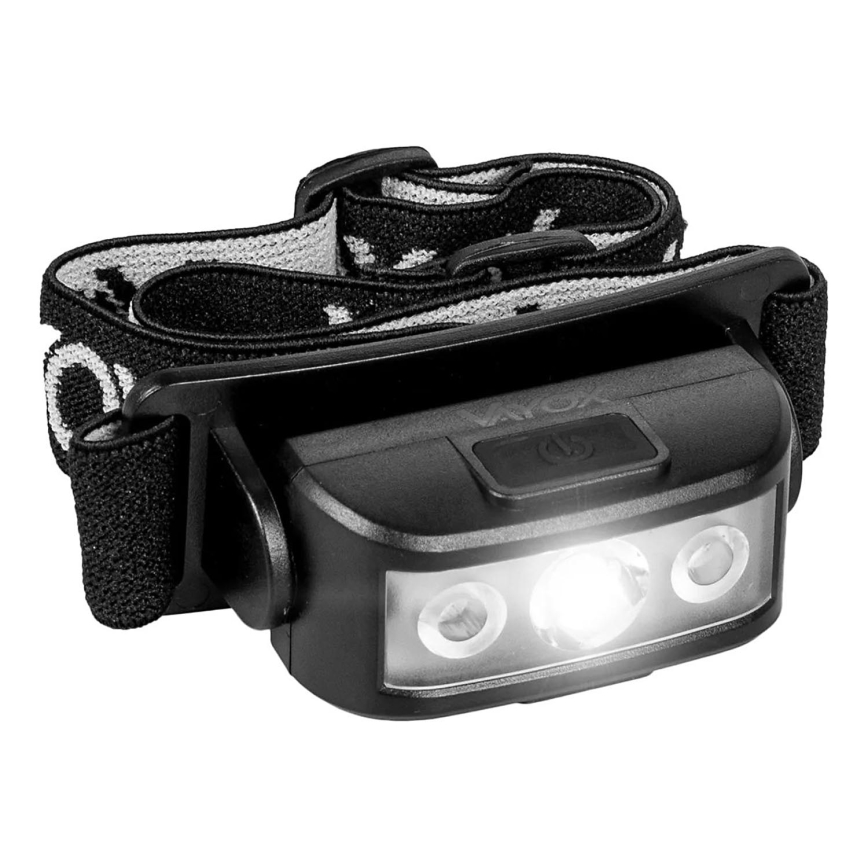 LED Dimbart uppladdningsbart pannlampa 3xLED/5V IPX4 100 lm 1200 mAh