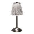 LED Dimbart uppladdningsbart touchbordslampa LED/2,4W/5V 3000-6000K 1800 mAh blank krom