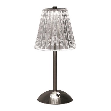 LED Dimbart uppladdningsbart touchbordslampa LED/2,4W/5V 3000-6000K 1800 mAh blank krom