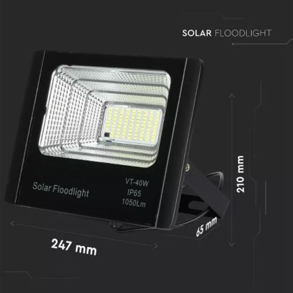 LED Dimmable solar floodlight LED/16W/3,2V 6000K IP65 + Fjärrkontroll