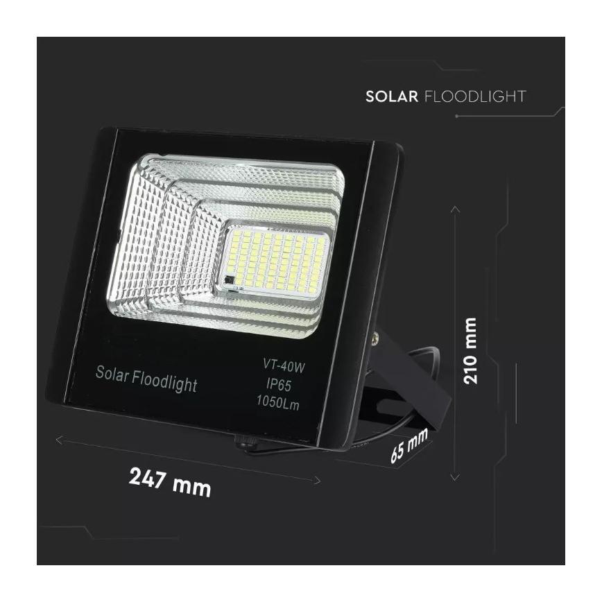 LED Dimmable solar floodlight LED/16W/3,2V 6000K IP65 + Fjärrkontroll