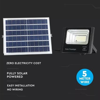 LED Dimmable solar floodlight LED/16W/3,2V 6000K IP65 + Fjärrkontroll