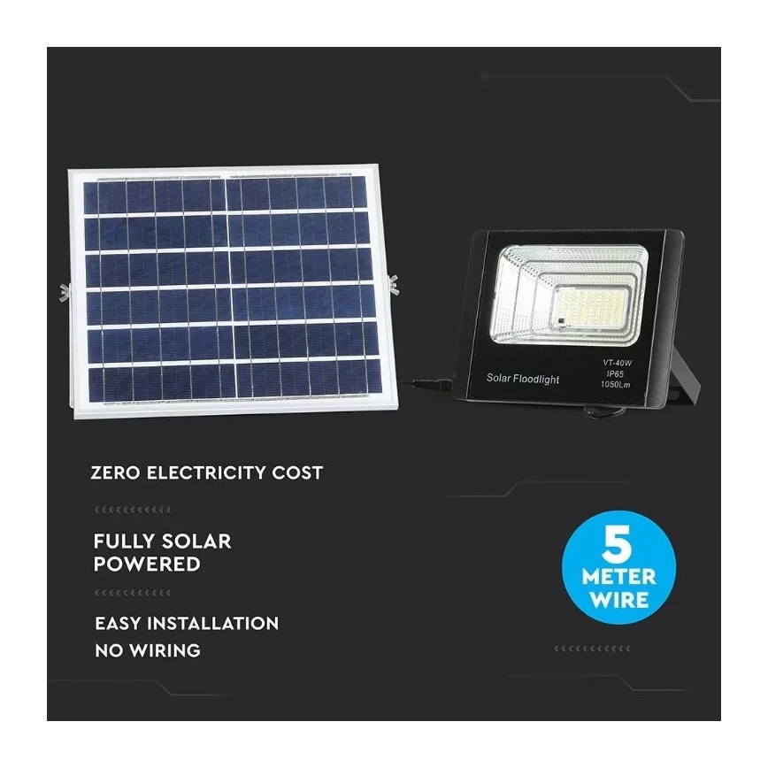 LED Dimmable solar floodlight LED/16W/3,2V 6000K IP65 + Fjärrkontroll