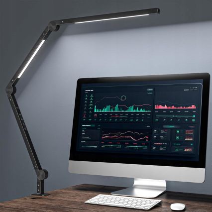 LED Dimbar beröringsstyrd flexibel bordslampa med klämma LED/12W/230V 3000/4000/6000K svart