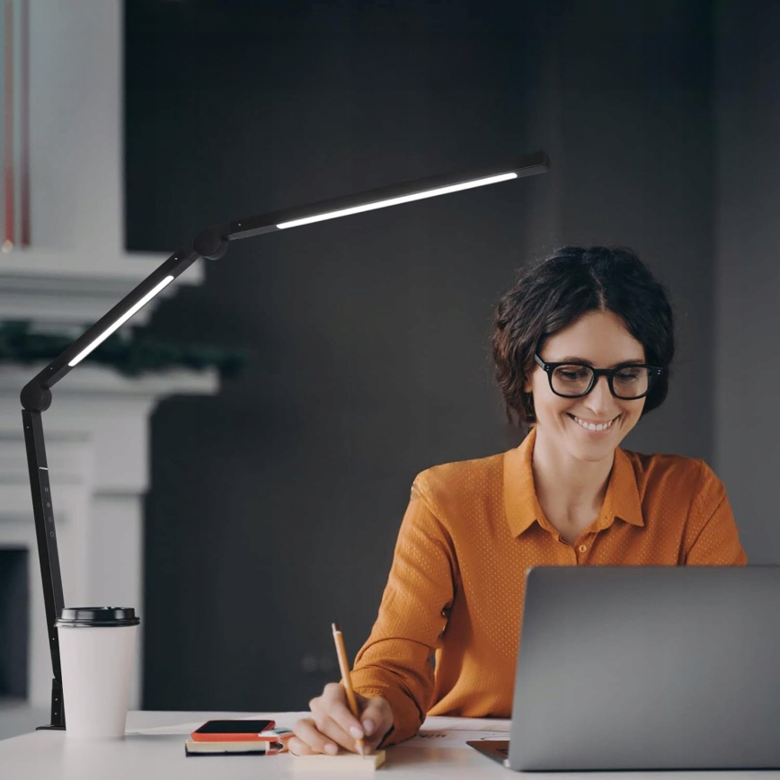 LED Dimbar beröringsstyrd flexibel bordslampa med klämma LED/12W/230V 3000/4000/6000K svart