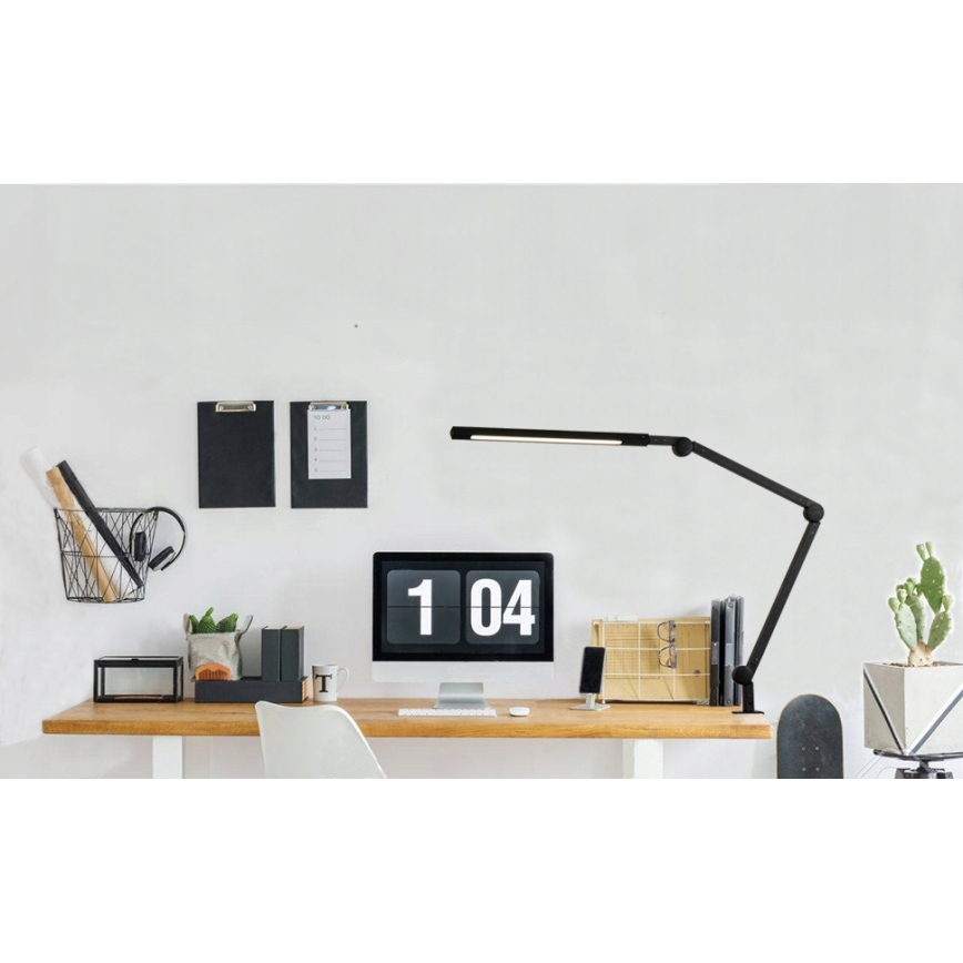 LED Dimbar beröringsstyrd flexibel bordslampa med klämma LED/12W/230V 3000/4000/6000K svart