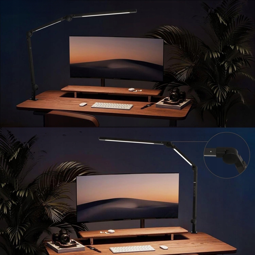 LED Dimbar beröringsstyrd flexibel bordslampa med klämma LED/12W/230V 3000/4000/6000K svart