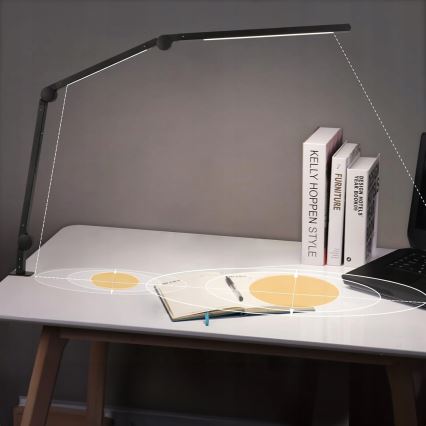 LED Dimbar beröringsstyrd flexibel bordslampa med klämma LED/12W/230V 3000/4000/6000K svart