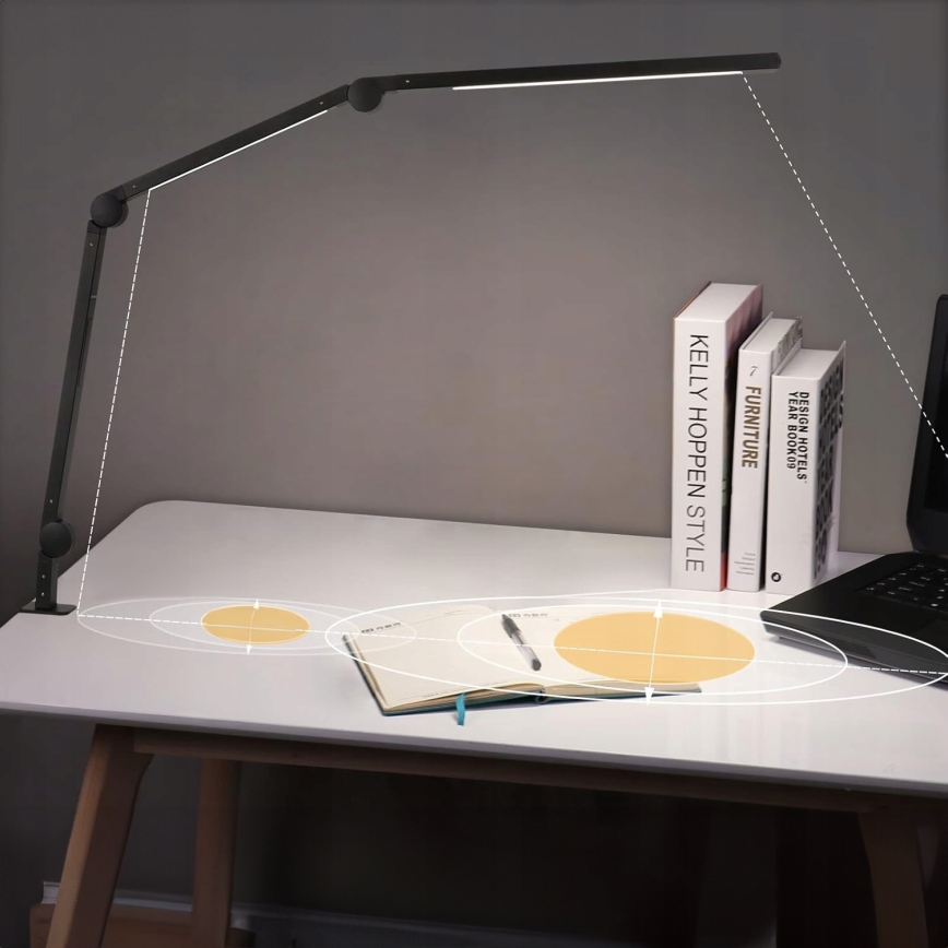LED Dimbar beröringsstyrd flexibel bordslampa med klämma LED/12W/230V 3000/4000/6000K svart