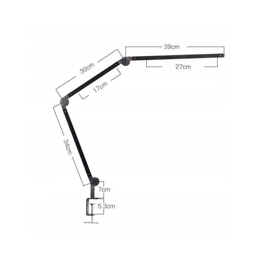 LED Dimbar beröringsstyrd flexibel bordslampa med klämma LED/12W/230V 3000/4000/6000K svart