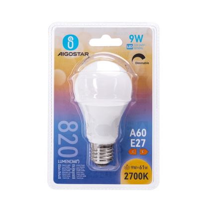LED-dimmbar glödlampa A60 E27/9W/230V 2700K - Aigostar