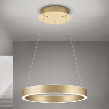 LED dimmbar hänglampa på vajer KOLK LED/40W/230V 2700/3000/4000K Ø 40 cm guld